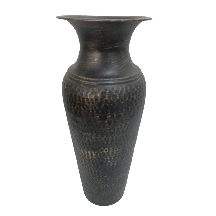 Black Gold Wash Metal Iron Flower Vase Buy Black Gold Wash Metal