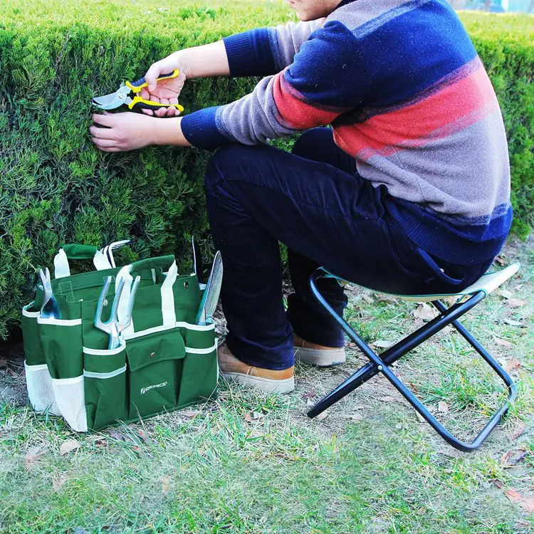 C&c Multi Function House 8 Piece Hand Garden Tool Set With Bag,Foldable