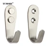 Modern bathroom toilet stainless steel universal small pipe heavy metal single coat hooks wall mounted,hang coat hooks for bags