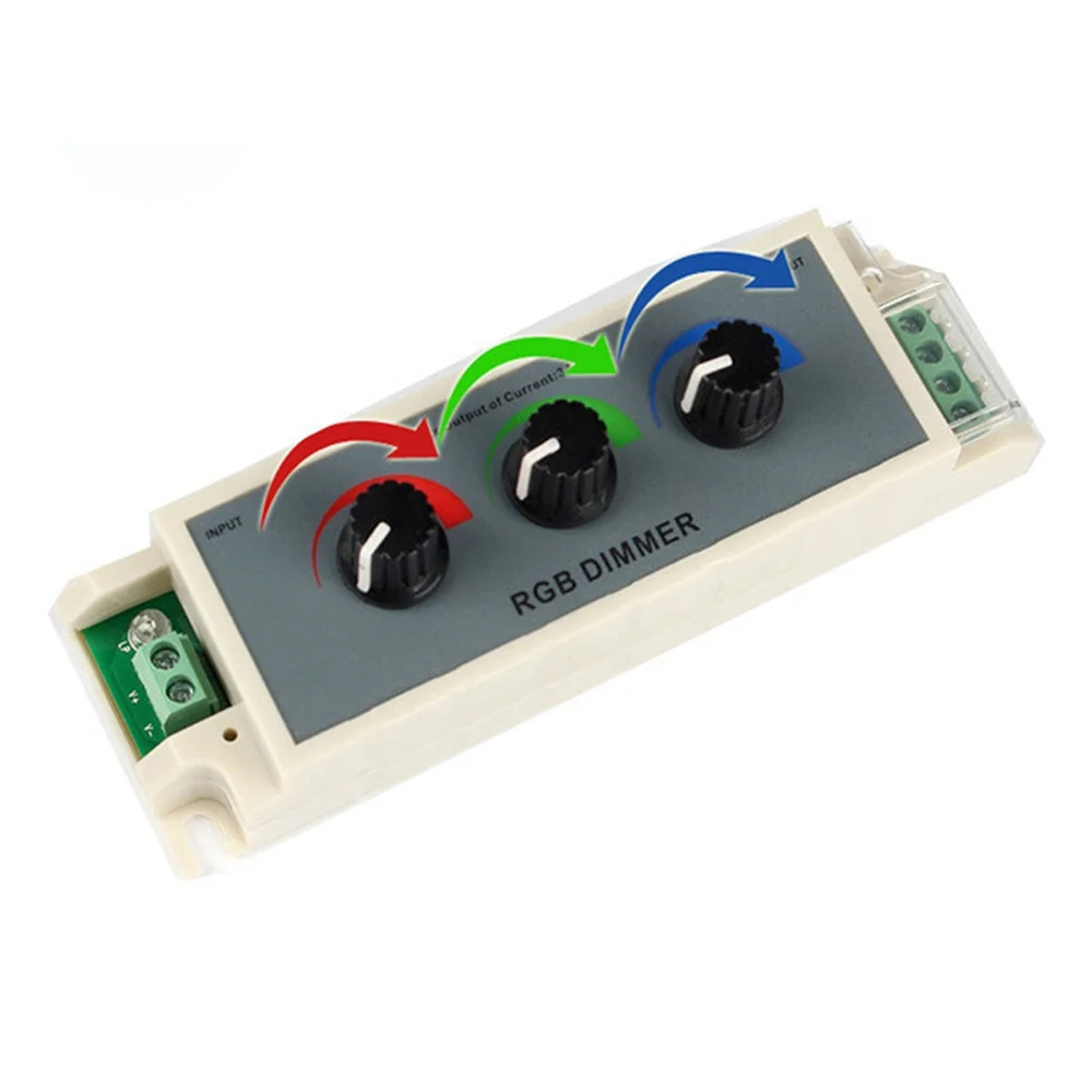 3 Channel Rotating LED Dimmer - 12V-24V RGB Dimmer Switch