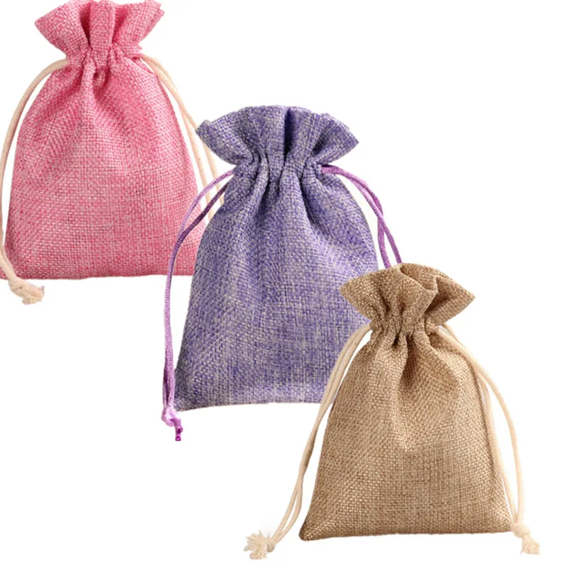 Custom Small Jute Linen Muslin Drawstring Gift Bag,Jewelry Pouch Bag ...
