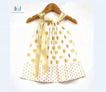 white and gold baby dress