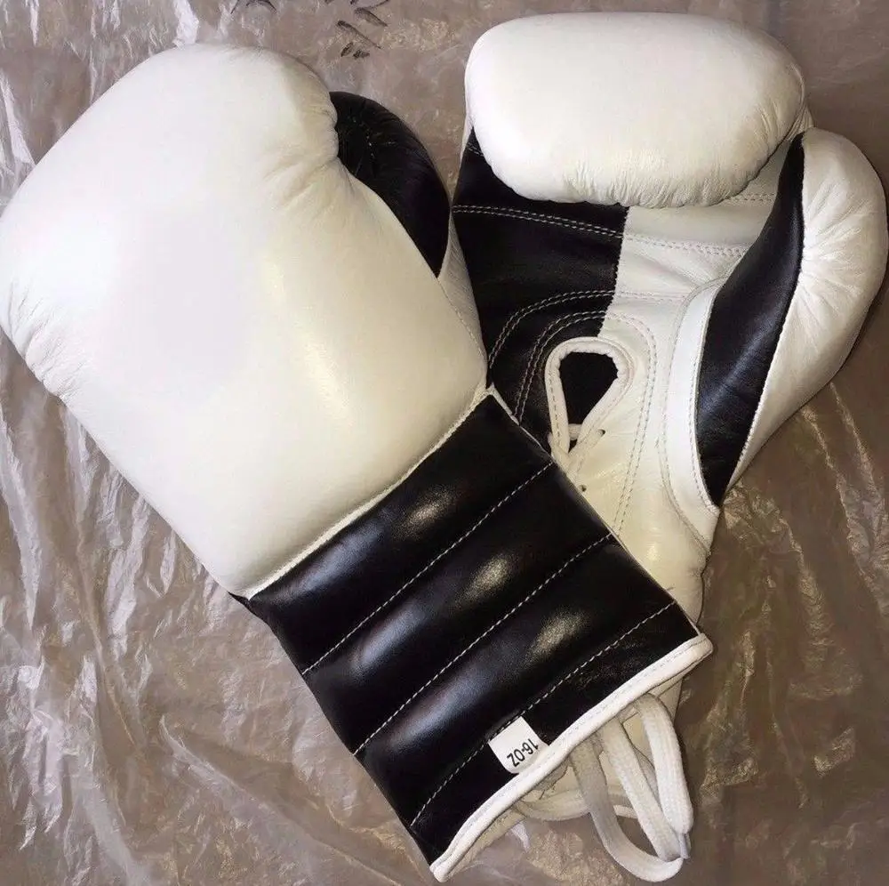 Standard Leather Boxing Gloves In White Women Men Boxing Gloves Mma ...
