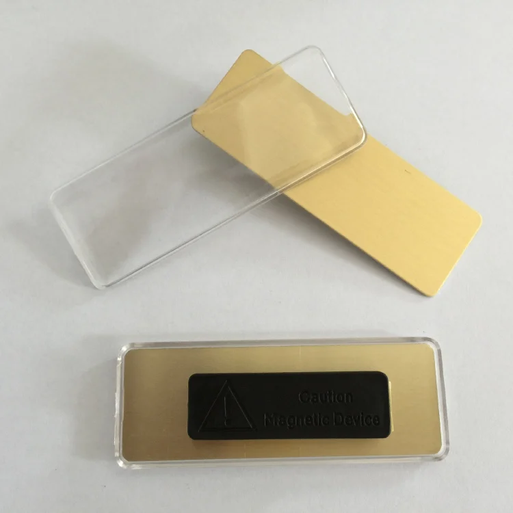 Custom Employee Company Id Reusable Metal Blank Magnetic Name Badge ...