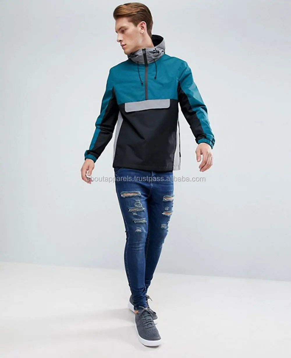 Overhead Windbreaker Jacket In Reflective With Navy Panel Exclusive To  About Apparels Wholesale Manufacturer & Exporters Textile & Fashion Leather  Clothing Goods with we have provide customization Brand your own