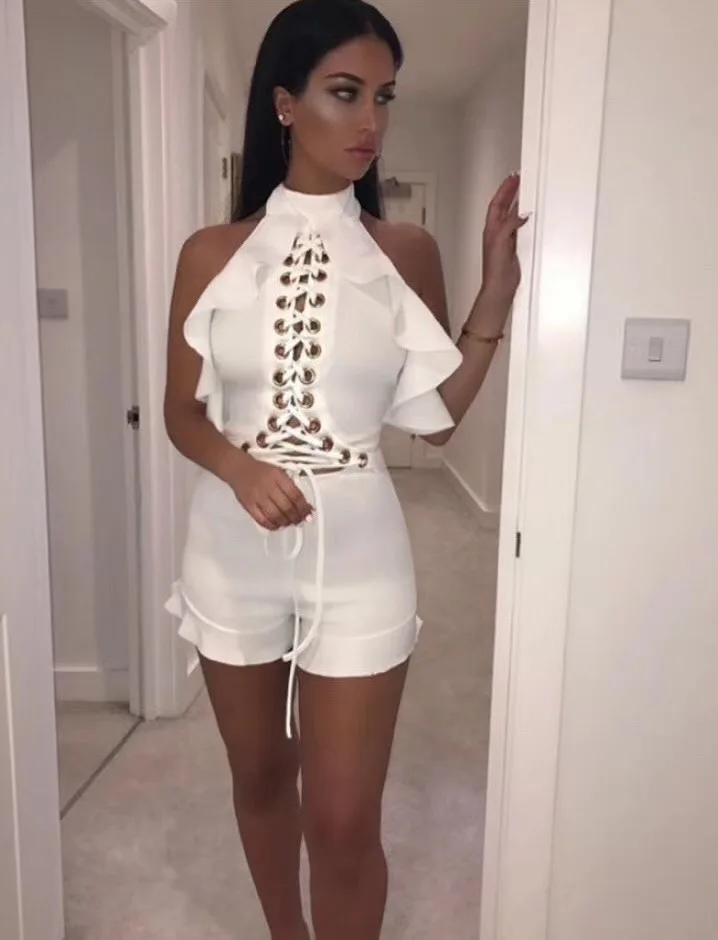 off shoulder short romper