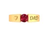 Unique Gold Band Ring in 14 karat Yellow Gold with precious Ruby Gemstone for Dads on Father's Day