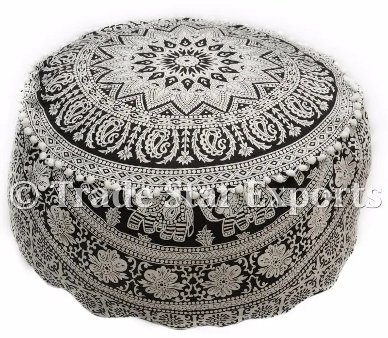 Indian Floor Pillow Sitting Puffs Mandala Tapestry Pouffe Covers Indian Floor Pillow Sitting Puffs