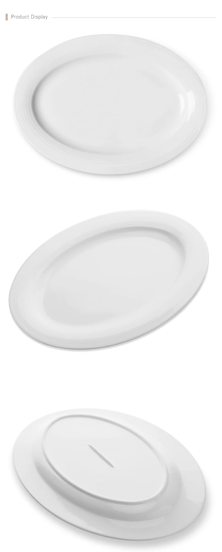Unique Product Microwave Safe Hotel Restaurant Plates Mexican, Oval Shape Dish, Banquet Plate#