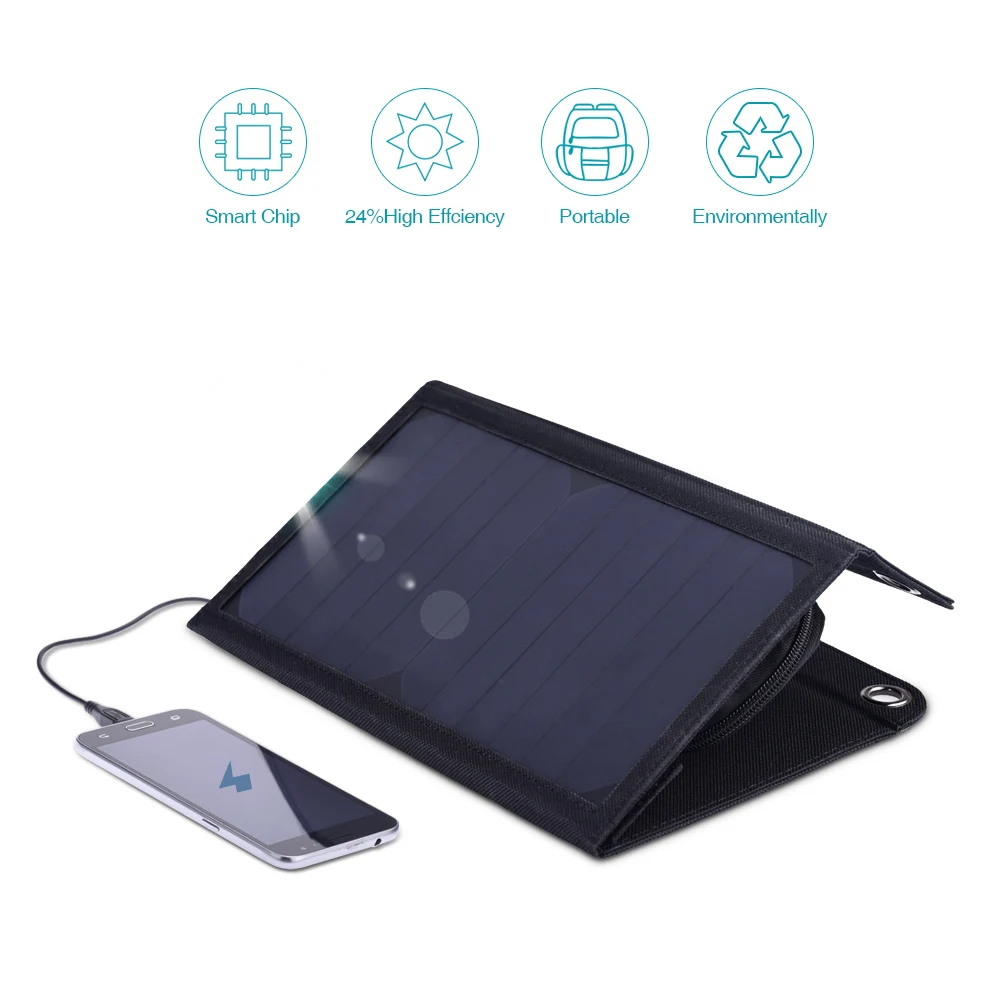 Dodocool Portable Foldable 12w 10000mah Dual Usb Solar Charger Power