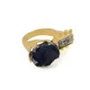 Extreme Looking !! Black Onyx Rough & Pyrite Marcasite 18k Gold Plated Jewelry Handmade Designer Prong Setting Ring SIRG1843