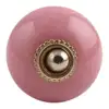Handmade Pink Solid Cabinet Knob Hot Sale kitchen Bedroom Porcelain Ceramic Round Knob
