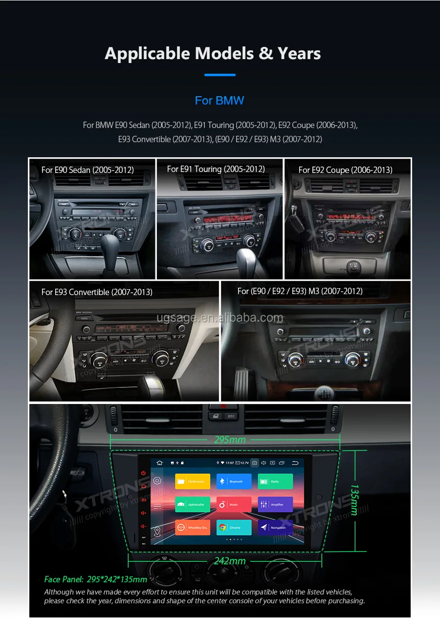 Xtrons 9" Android Gps Navigation Car Multimedia Stereo Player For Bmw