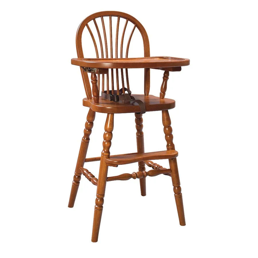 old fashioned wooden high chair