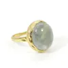 Mega Natural Prehnite 18k Gold Plated Wholesale Manufacturer Handmade designer Jewelry Bezel Setting Ring SIRG1694