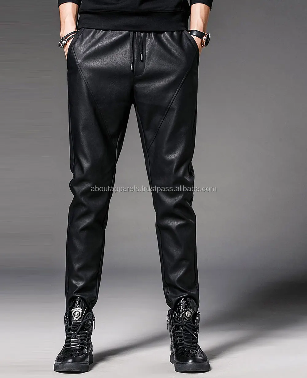 men's baggy leather pants