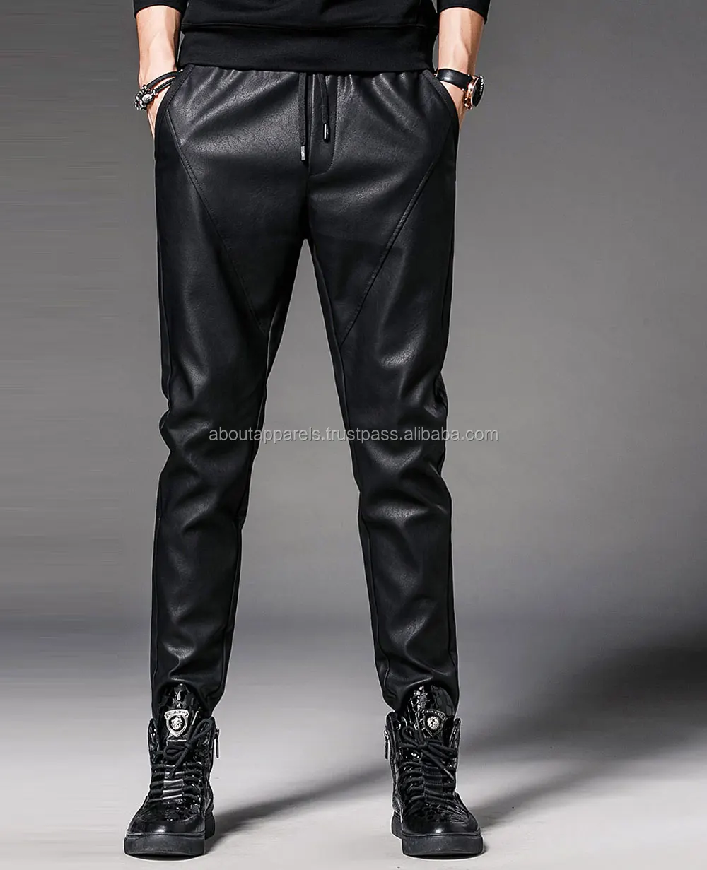 white leather pants men