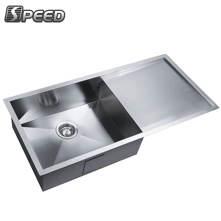 Composite Stainless Steel Topmount Single Bowl Drainboard Kitchen Sink