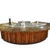 Customized marble stone circle steak grill plate table on sale