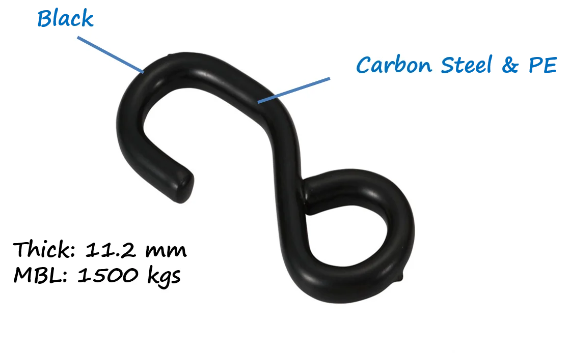 Carbon Steel Cord Buckle Pe Heavy Duty S Hook Buy Customized Black