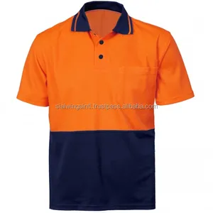 Polyester hi vis work wear shirt with custom logo / high visible polo shirt uniform wholesale Polyester hi vis work wear shirt with custom logo / high visible polo shirt uniform wholesale
