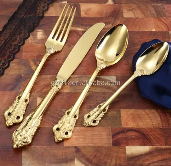 Wholesale Gold Plated Flatware Sets,Bulk Gold Flatware,Wedding Cutlery Set B995 Buy Royal