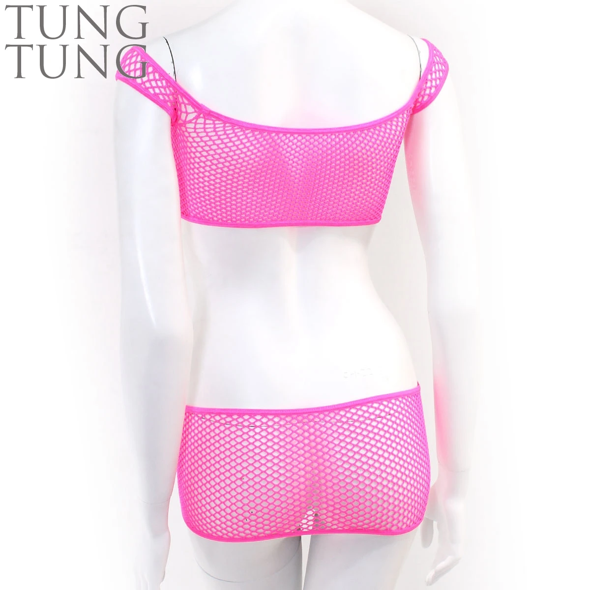 hot pink fishnet top