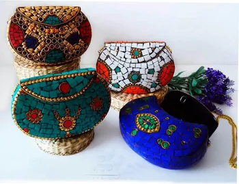 bolso Diseños Indio Mosaico De Moda Colores Metal Y Piedra Bolso Buy bolsos Embrague Varios Bolsacaja xBeECdoQrW
