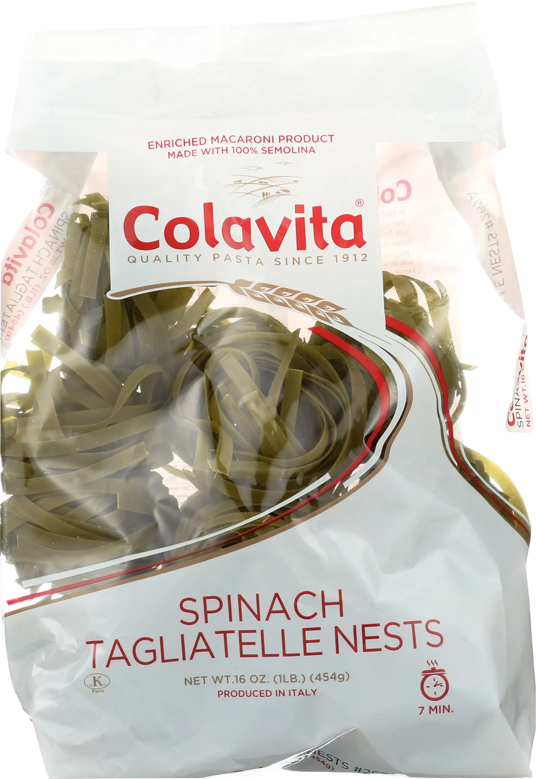 Colavita Tagliatelle Spinach Nest Pasta, 1 Pound (Pack of 10)