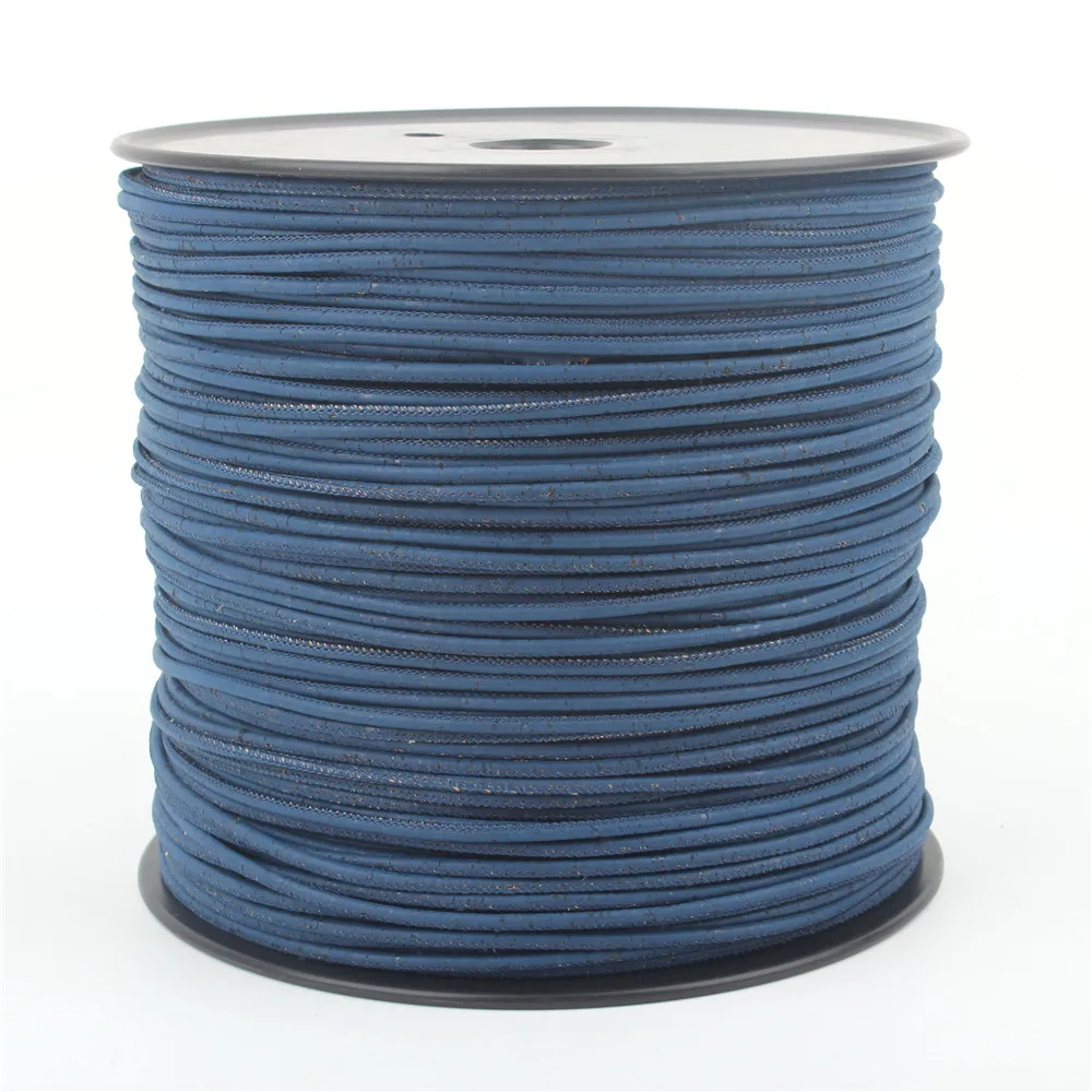 3mm round dark blue cork cord natural Portuguese cork wholesale jewelry supplies /Findings Cor-173