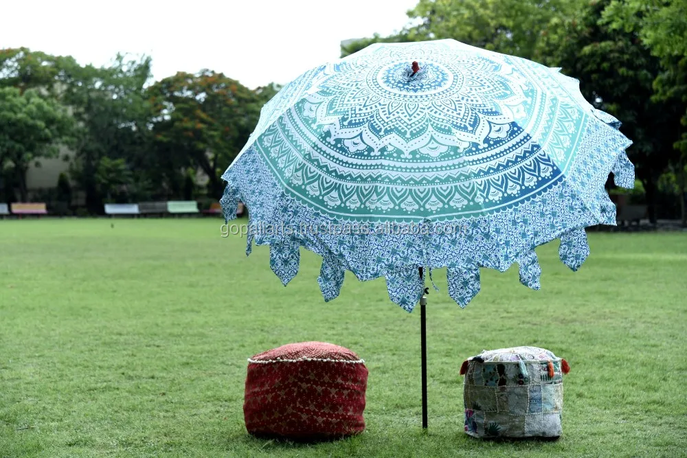 Hippie Garden Parasol Green Ombre Indian Outdoor Sun Shade Patio Mandala Print Rajasthani Round Umbrella Buy Garden Umbrella Sun Shade Patio Parasol Round Umbrella Product On Alibaba Com