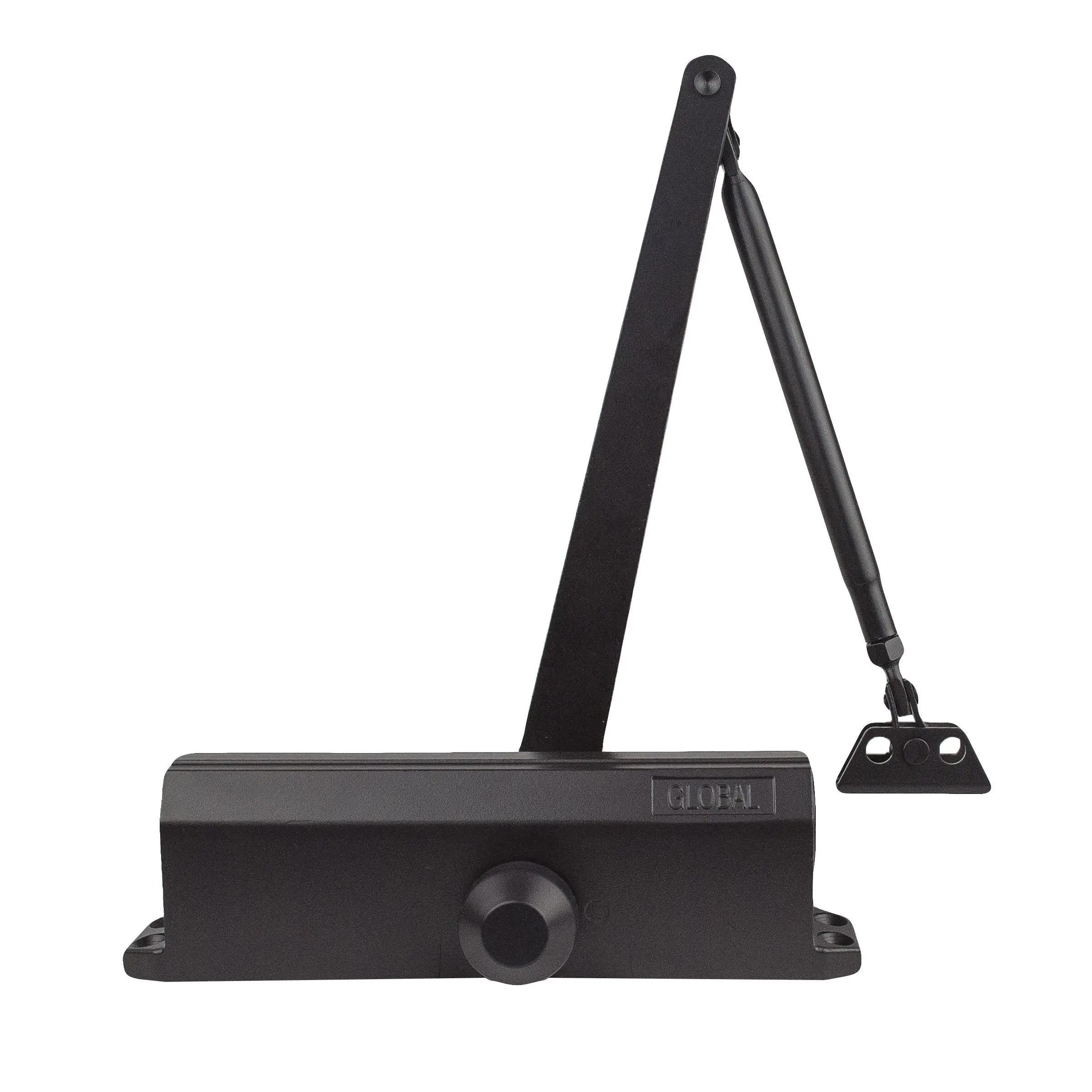 Global Door Controls Compact Commercial Door Closer in Aluminum with