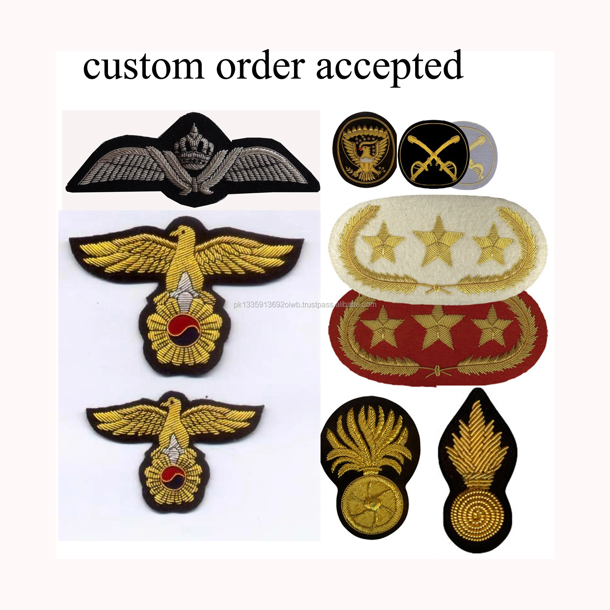 Hand Embroidered Bullion Wire Cap Badge Royal Navy,Officers,Bullion