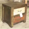 Vintage Design Reclaimed Wooden Two Drawer Wooden Bedside Table