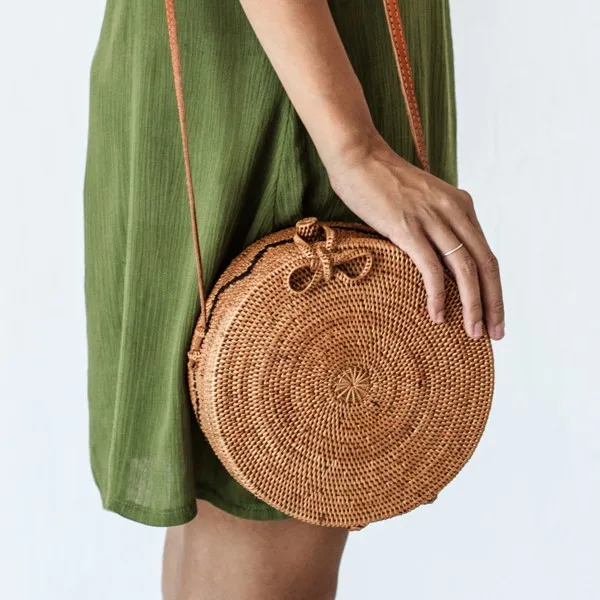 Natural Rattan Handbag For Summer Holiday/ Vietnamese Rattan Women Bag ...