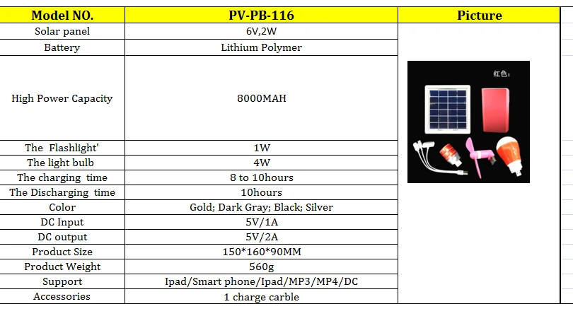 OEM Portable Solar Power Bank, Mini Solar Power Bank Charger, Power Bank Solar Cell For Mobile phone