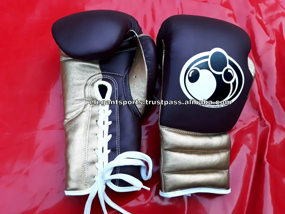 Versace Lamyland Leather Boxing Gloves In Black Gold
