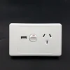 SAA approval australian standard double power points electrical wall switch with usb