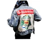vintage custom logo patch men denim jacket fashion jean jacket 100% cotton material
