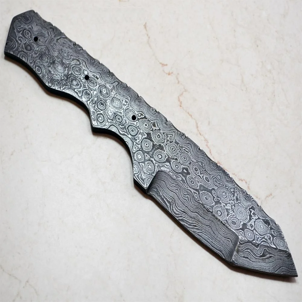 custom handmade damascus billet in ladder pattern