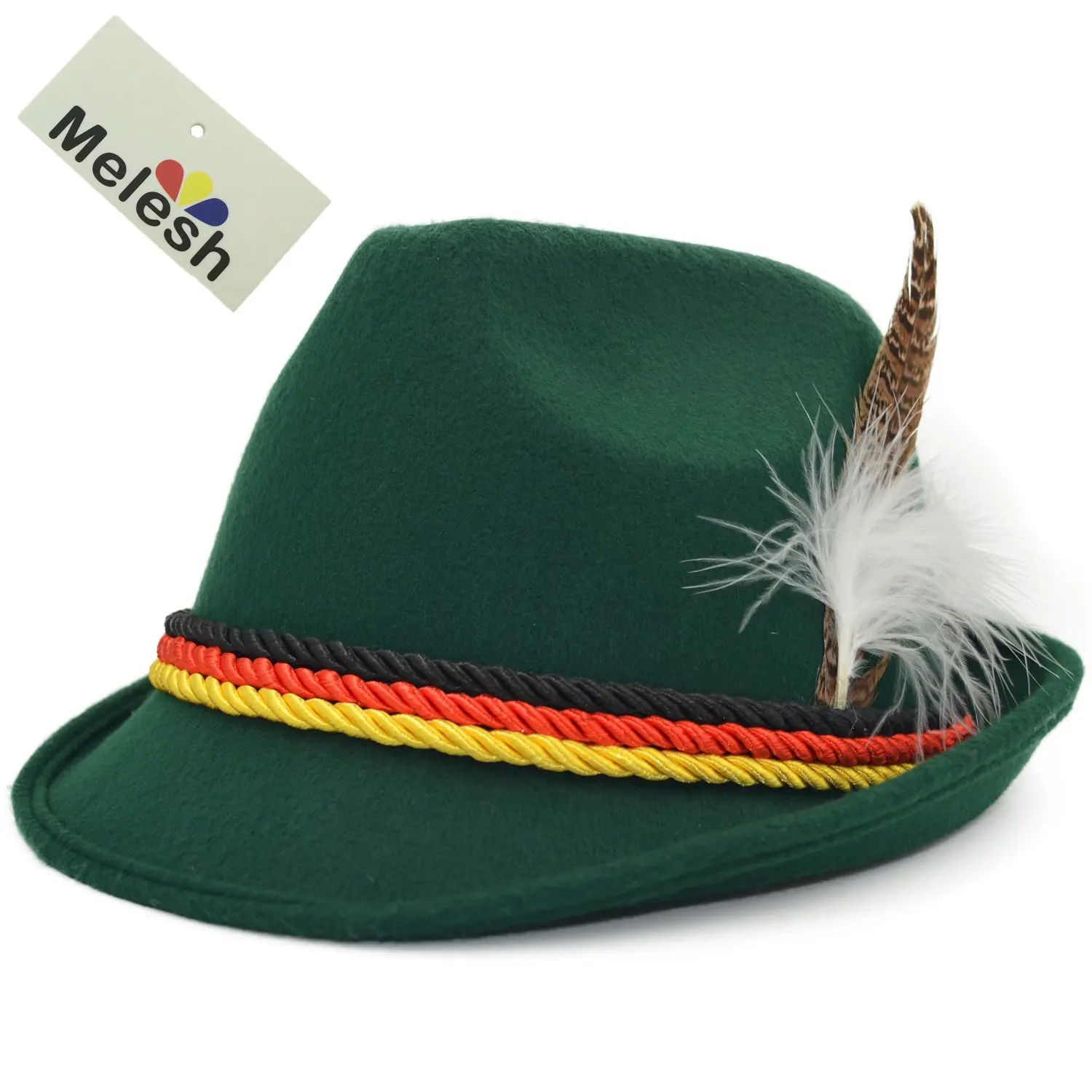 Green Felt Tyrolean Hat With Daisy 