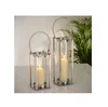 metal glass lantern silver