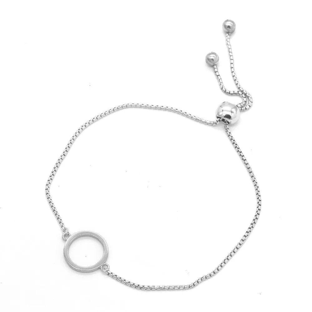 Manufacturer 925 Sterling Silver Rhodium Plated Circle Adjustable ...