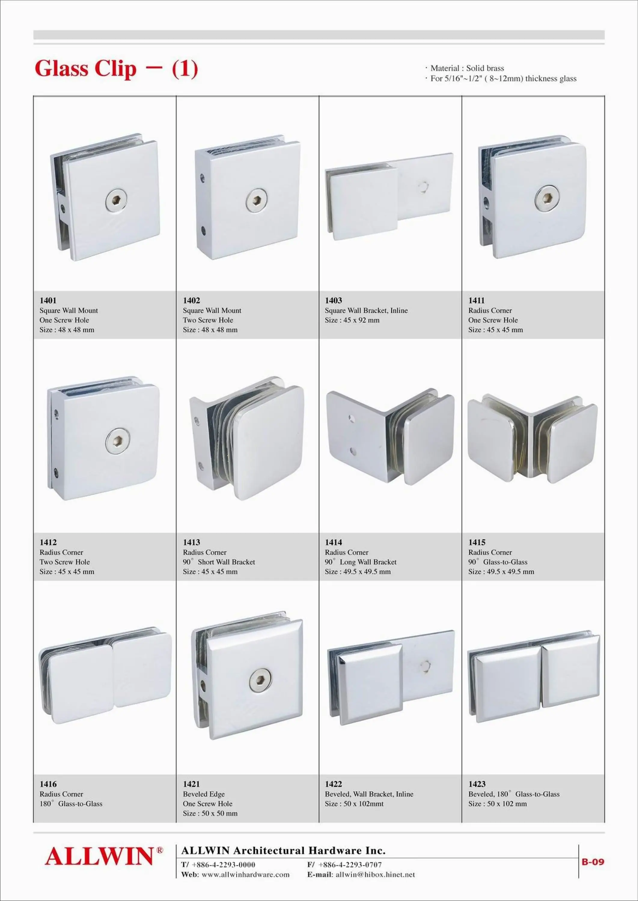 Solid Brass Shelf Right Angle Glass Clamp product21003911471