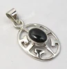 925 Solid Silver CABOCHON BLACK ONYX Pendant 1.2" !! Birthday Present !! Discount Jewelry