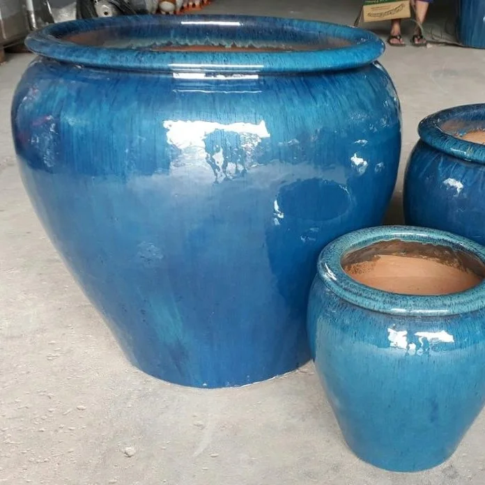 glazed pots