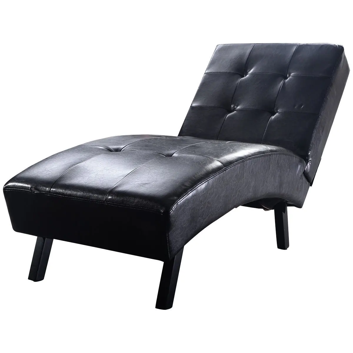 Double Leather Chaise Lounge Find Get Quotations Chair Armless Chaise Lounge Leather Furniture Living Room Black