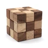 Kids Memory Game Wooden Cube Snake Puzzle Challenge Brain Teasers 3D Table Solo Thinking