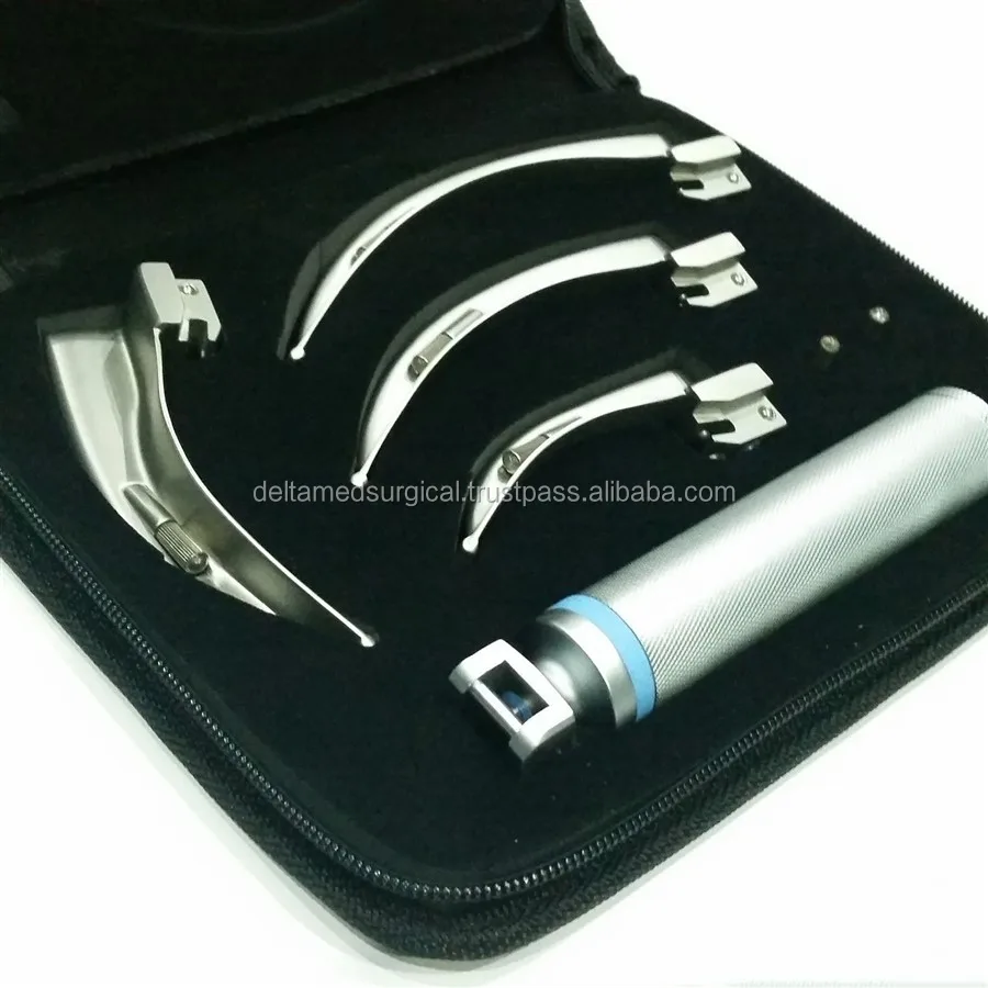 Special Laryngoscope Mac Set 4 Blades 1 Handle Ems Anesthesia