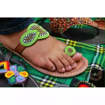 latest beaded slippers